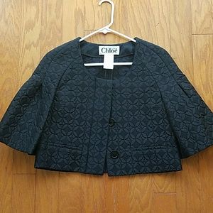 Chloé Vintage Black Quilted Bell Sleeve Jacket